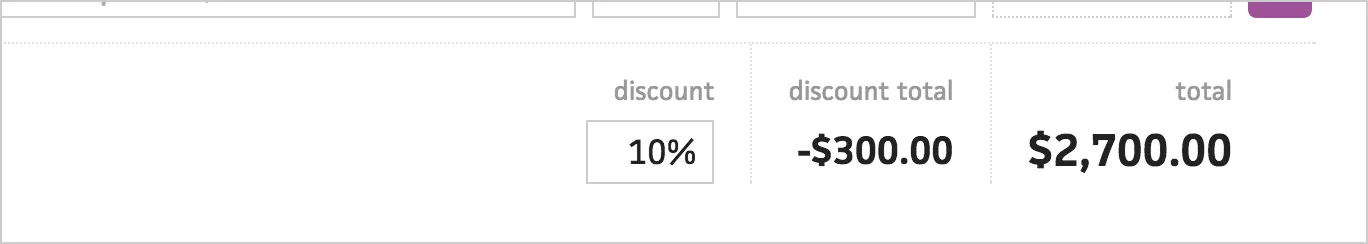Adding a discount to an invoice