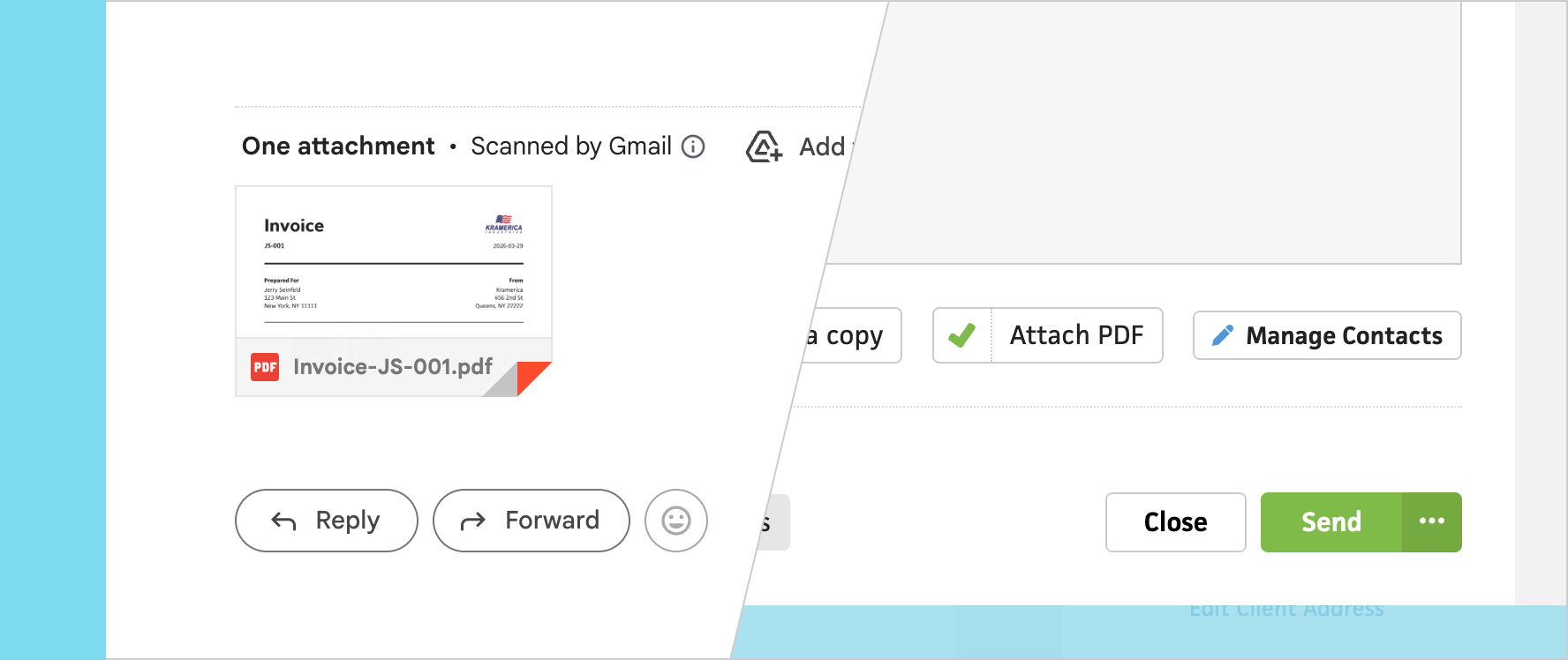 Invoice PDF attachments