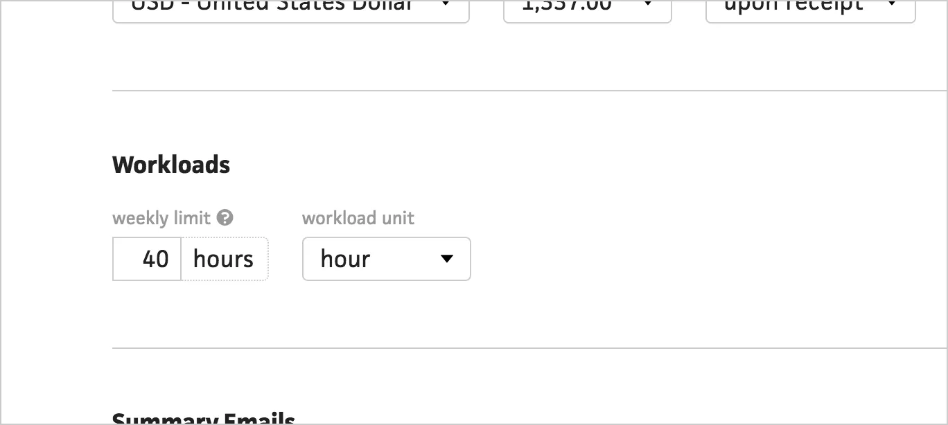Weekly limit preference to define your full workweek hours