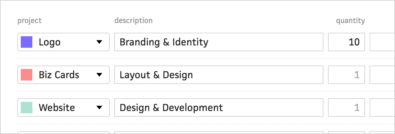 Tying a single invoice to multiple projects through line items