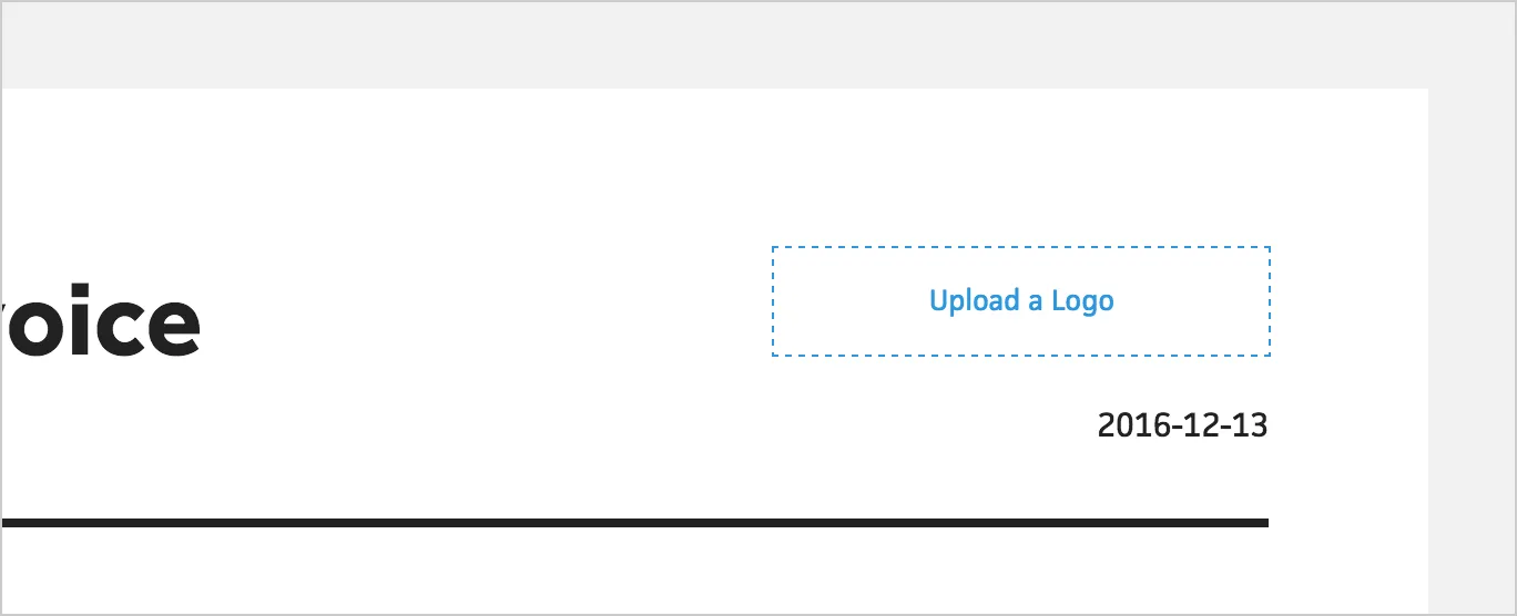 Option to upload a logo on the invoice view